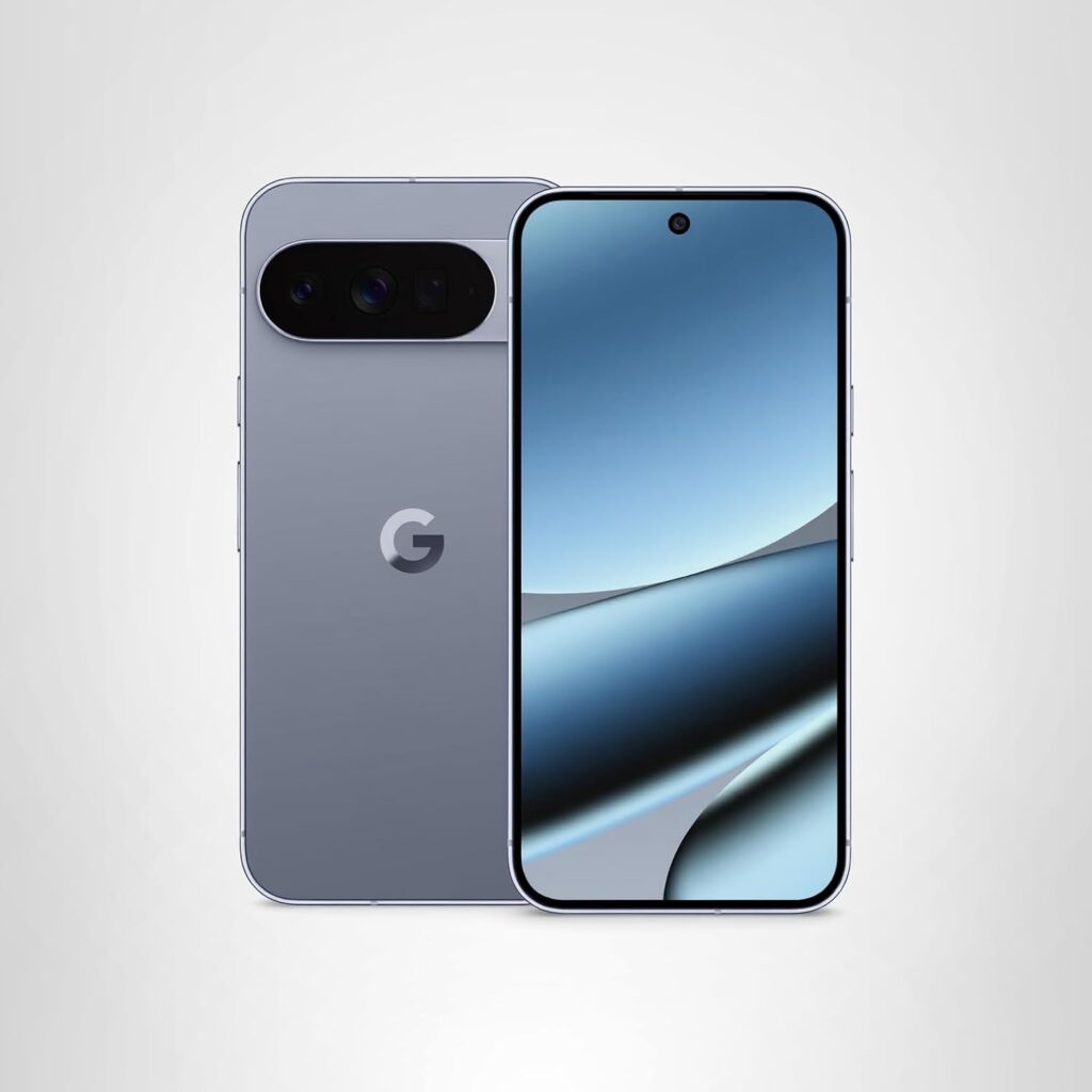 Close-up of the Google Pixel 10 Pro XL triple camera system including the 50MP main sensor and 48MP telephoto lens with AI-powered Video Boost branding.