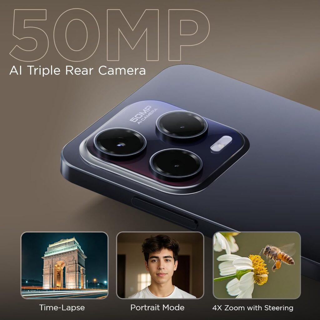 Lava Bold N1 Pro in Titanium Gold and Stealth Black colours featuring a 120Hz display and 50MP triple camera, a premium budget smartphone for the Indian market.